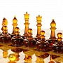 Шахматный стол с инкрустацией и фигурами из янтаря 99х53 см, фотография 2. Интернет-магазин ЛАВКА ПОДАРКОВ