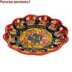 0063629  Хохломская роспись ПАСХАЛЬНИЦА "ЯГОДКИ" 12 яиц  Черный фон