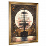 Картина янтарная "Закат и парусник" 60х80 см, фотография 2. Интернет-магазин ЛАВКА ПОДАРКОВ