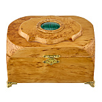 Шкатулка-ларец из карельской березы с малахитом