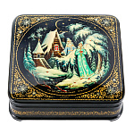 /12*12см  Лаковая миниатюра Палех ШКАТУЛКА "Снегурочка" Кузнецова 