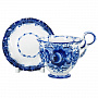Чайная пара "Семейная". Гжель, фотография 2. Интернет-магазин ЛАВКА ПОДАРКОВ