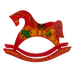 Символ 2026 года. Игрушка "Лошадка-качалка". Хохлома