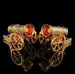 0034203 Златоуст НАБОР СТОПКА "Пушка " на 2 персоны на подставке-лафете в П/У