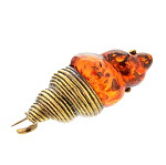 0045305/2194.4 Брошь Ракушка (коньячный)