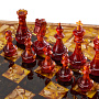 Шахматы с инкрустацией и фигурами из янтаря "Тело Платона" 46х46 см, фотография 2. Интернет-магазин ЛАВКА ПОДАРКОВ