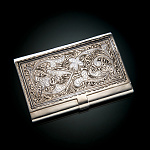 0055902/90,2гр Серебро 875* ВИЗИТНИЦА гравировка, чернение серебра в П/У 90,2