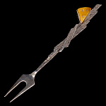 16050-с Янтарь Вилочка для сыра Серебро 875*  14,23