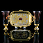 0028099 Златоуст НАБОР НА ДВОИХ стекло ,позолота, в ПУ 236