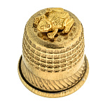 202598 Сувенир НАПЕРСТОК  ЛЯГУШКА, желт,1,8*1,5см 