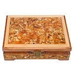 Домино в шкатулке из дерева и янтаря