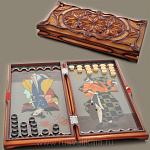 0016925  Нат.дерево НАРДЫ РЕЗНЫЕ "ЯПОНСКИЕ" (аэрография)