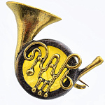 0058502/1339.4 Брошь Тромбон (белый)