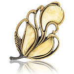 0061090/2062.4 Брошь Винтажный букет 1 (БЕЛЫЙ)