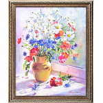0052543/40*50см КАРТИНА "Летний букет" в раме,масляные краски
