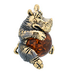 0071704/2991 Бегемотик с шаром Сувенир (коньячный)