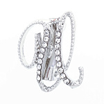 0071337/ДББКИС516892 Бижутерия БРОШЬ БУКВА"И" серебристая