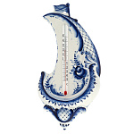 6637 Гжель Термометр настенный "Ладья" 33см Авт. Исаев С.С.