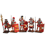 0055047 Оловянная миниатюра Набор солдатиков "ДРЕВНИЕ РИМСКИЕ ВОИНЫ" (5 фигур)