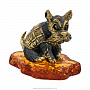 Статуэтка с янтарем "Собака Шнауцер", фотография 1. Интернет-магазин ЛАВКА ПОДАРКОВ