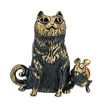 0045725/1802.1 Сувенир Кот и мышка друзья б/п Сувенир (коньячный)