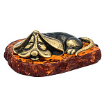 0047399/333 Сувенир Собака бассет спящий Сувенир (коньячный)