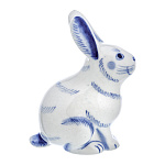 0069556 Гжель Скульптура "ЗАЯЦ" Авт.Черновы Л.и В 