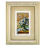 200096 Картина "ПОЛЕВЫЕ ЦВЕТЫ" в раме ПЕРЛАМУТР, 28*22 см