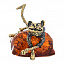 Статуэтка с янтарем "Кот на подушке", фотография 2. Интернет-магазин ЛАВКА ПОДАРКОВ