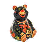 0068810 Хохлома Скульптура "Медведь-весельчак"выс. ок 12см