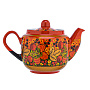 Чайник заварочный 0,7 л "Клубника". Хохлома, фотография 3. Интернет-магазин ЛАВКА ПОДАРКОВ