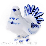 09240 Гжель Скульптура "Голубь" 8*9см Авт.Черновы Л.и В 