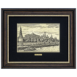 202665 /КНАБ3040ЧБ0106 30*40см Офорт черно-белый " Москва. Кремлевская набережная"