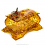 Шкатулка из янтаря прямоугольная "Скорпион", фотография 1. Интернет-магазин ЛАВКА ПОДАРКОВ