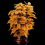 0055294-НП ДЕРЕВО ДЕНЕЖНОЕ ЯНТАРНОЕ на подставке, выс. 60 см, ширина подст.26см 255л.