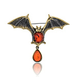 0045222/863.4 Брошь Летучая Мышь с капелькой (коньячный)
