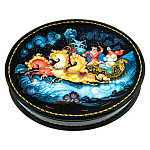 22319 Лаковая миниатюра Шкатулка "Двойная тройка" 13*9 см 316-6