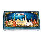 Шкатулка-купюрница из папье-маше с принтом "Москва. Храм Василия Блаженного"