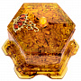 Шкатулка из янтаря шестиугольная "Зонтик", фотография 6. Интернет-магазин ЛАВКА ПОДАРКОВ