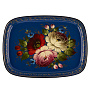 Поднос с авторской росписью "Цветы" 32х24 см, фотография 1. Интернет-магазин ЛАВКА ПОДАРКОВ