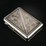0050910 Серебро 875* ПОРТСИГАР чернение серебра в П/У
