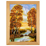 Картина янтарная "Пейзаж №1" 21х15 см