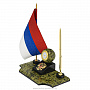 Настольный набор из змеевика с часами и флагом "Герб", фотография 2. Интернет-магазин ЛАВКА ПОДАРКОВ