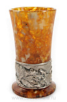 16066-С-2перс Янтарь Набор стопок"Медведи" 2 перс. Серебро 875* 