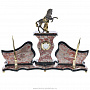 Настольный набор с часами "Конь с попоной" из камня, фотография 4. Интернет-магазин ЛАВКА ПОДАРКОВ
