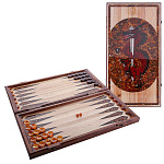 0072459 НАРДЫ янтарные "ДРАКОНЫ" 60*30*8 (янтарь,дуб)