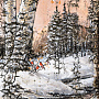 Картина на бересте "Снегири" 26х47 см, фотография 3. Интернет-магазин ЛАВКА ПОДАРКОВ