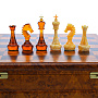 Шахматный ларец из капа с фигурами из янтаря 38х38 см, фотография 8. Интернет-магазин ЛАВКА ПОДАРКОВ