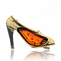 Брошь с янтарем "Туфелька для Золушки", фотография 2. Интернет-магазин ЛАВКА ПОДАРКОВ