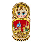 Матрешка с выжиганием "Храм Василия Блаженного" 5 мест, фотография 2. Интернет-магазин ЛАВКА ПОДАРКОВ